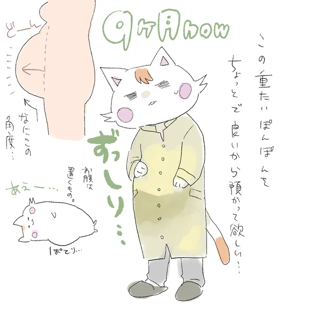 重すぎるお腹…！